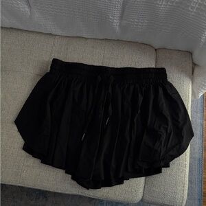 Women's Black Flowy Athletic Shorts